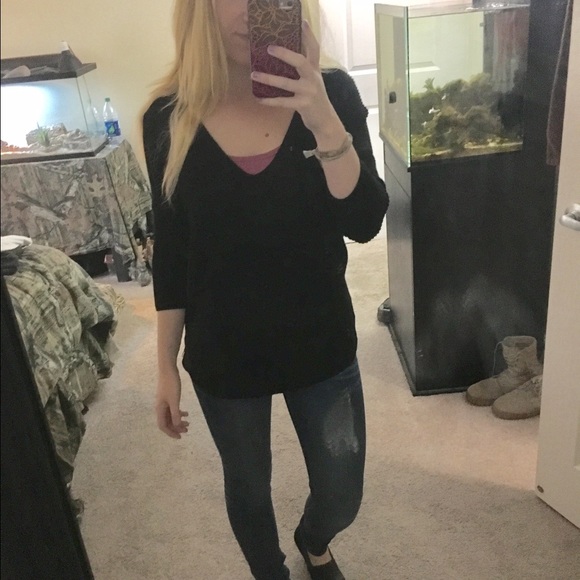 Express black baggy sweater 3/4 sleeve