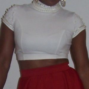 White half too with pearl beading