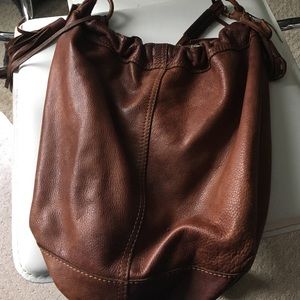 Lucky brand brown leather shoulder bag