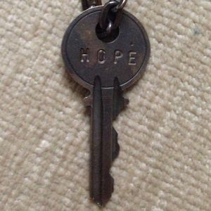 Hand made- HOPE key necklace