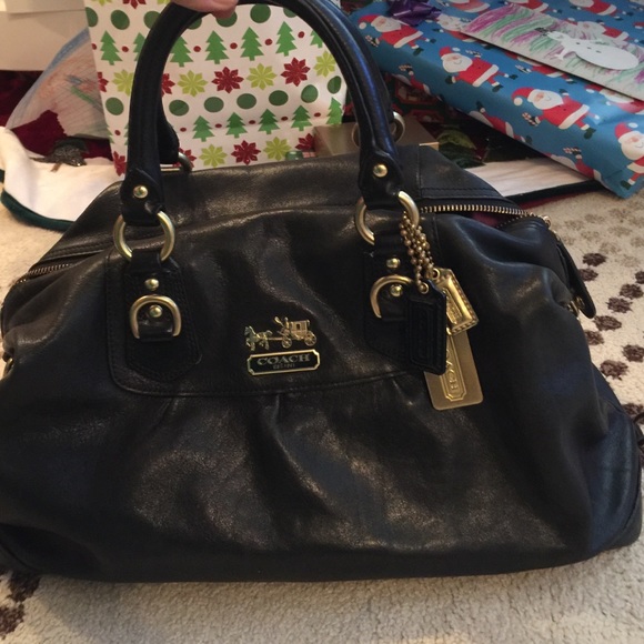 Black leather Coach bag