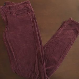 Straight Burgundy Corduroy Pants