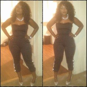 Black strapless jumpsuit