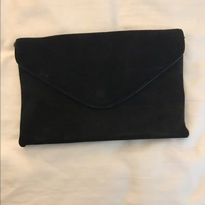 JCrew suede black clutch