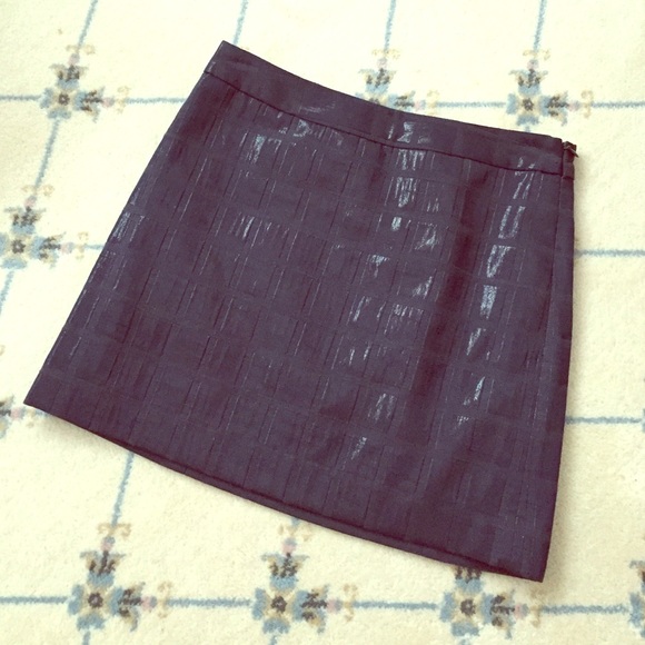 GAP Black w/Metallic Square Pattern Mini Skirt - Picture 1 of 3