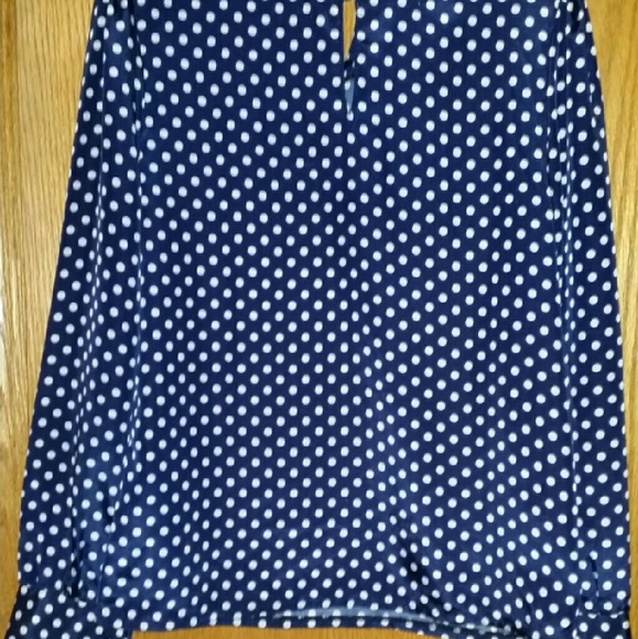 A Blue/w White dots silky long Sleeve Dress Shirt - Picture 3 of 3