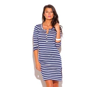 Stripped Henley Dress