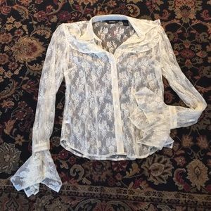 Express lace top. Ivory. Sz 11/12.