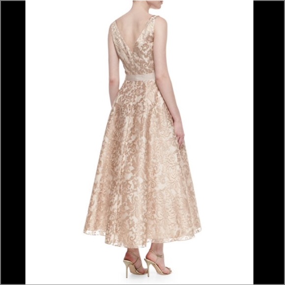 Aidan Mattox Pink Mesh Metallic Sleeveless - Picture 5 of 8