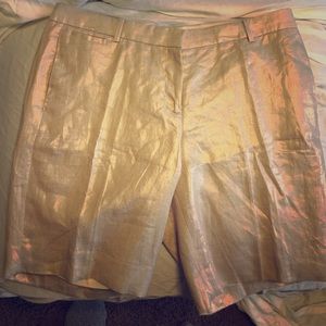 J Crew metallic gold shorts