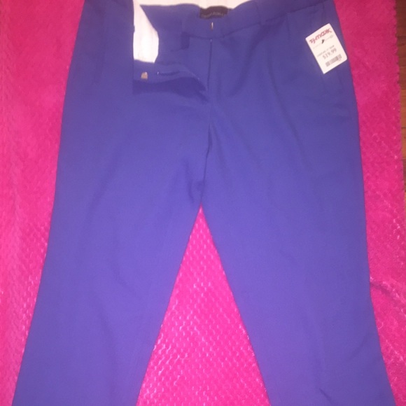 Royal blue dress slacks.