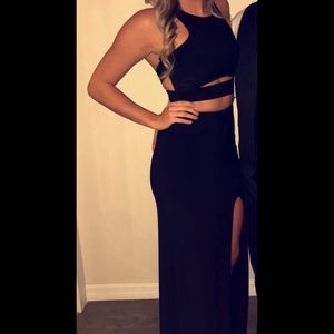 Black polyester dress worn once for sale!