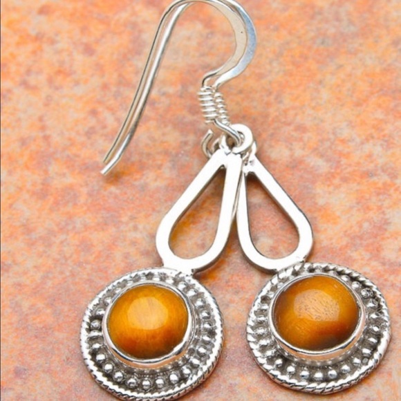 New Tigers Eye Sterling  Silver earrings