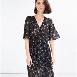 Zara Floral Long Crossover Dress