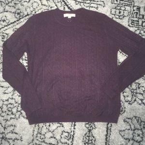 Loft Burgundy Pointelle Sweater