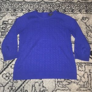 The Limited 3/4 Sleeve Cable Knit Sweater Blue