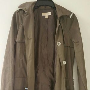 Hunter Green Michael Kors lined coat / trench coat