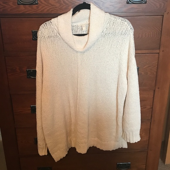EUC Eileen Fisher cream cotton cowl sweater. XL