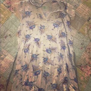 Free people floral tunic top small