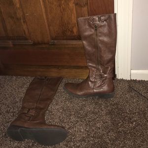 Brown riding boots