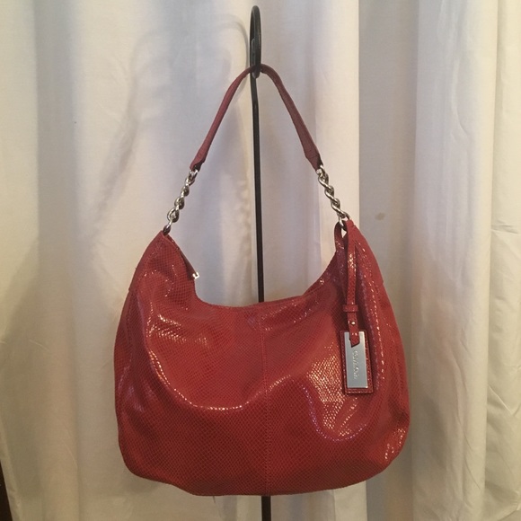Calvin Klein Light Red Snake/Python Leather Hobo - image 2