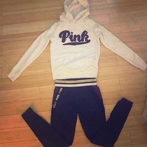 PINK VS SWEATSHIRT AND MATCHING LEGGING! 52%cotton
