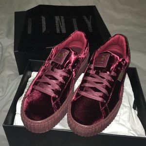 Velvet burgundy Fenty x PUMA creepers