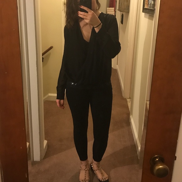 Tops - Black Surplice Top