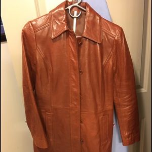 Truth and Pride brown/mahogany leather coat