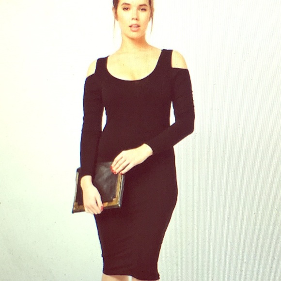 ASOS CURVE Bodycon dress with cold shoulders