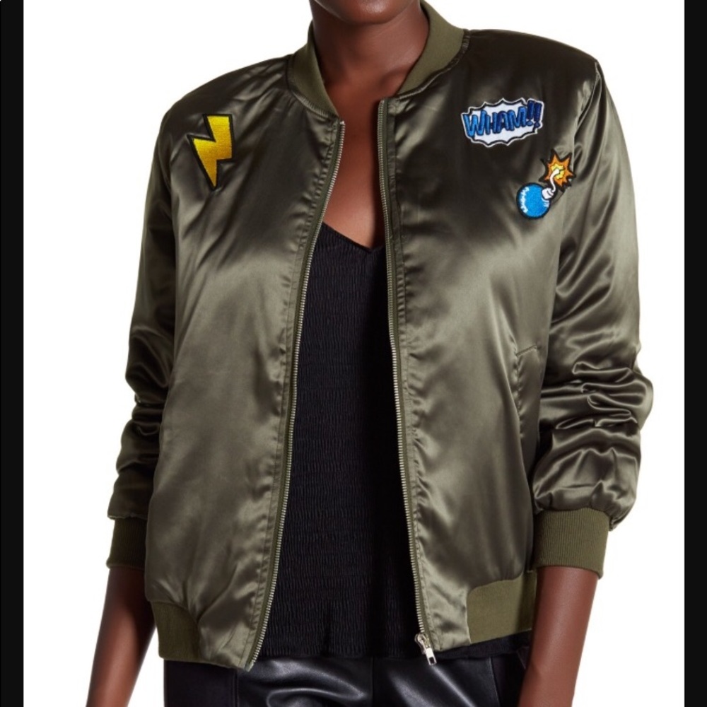 Bomber patch jacket. Boyfriend cut (longer) BNWOT