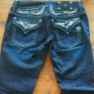 Miss Me jeans - dark wash, boot cut, back detail