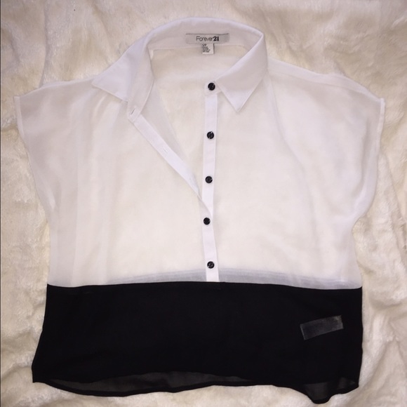 Forever 21 Black and white flowy shirt