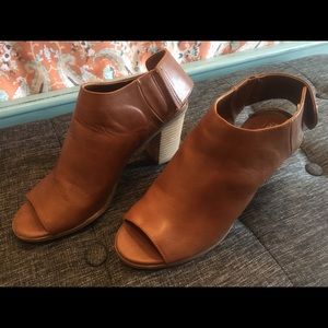 Camel Brown Wedge Back Shoes