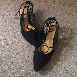 Franco Sarto black suede lace up shoes. Size 9.5M