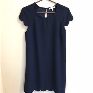 Navy Blue Dress- Tear Drop Back