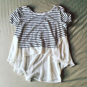 Free People Hi-lo Striped Top
