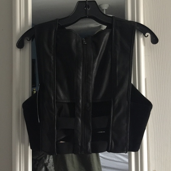 Black Leather Crop Top