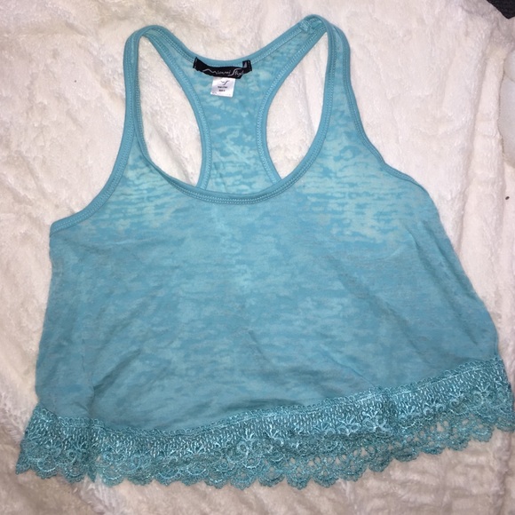 Blue lace crop top from Miami