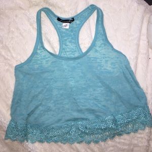 Blue lace crop top from Miami