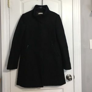 Black Loft Funnel Neck Coat