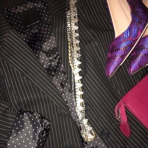 THE LIMITED black blazer with white pinstripes