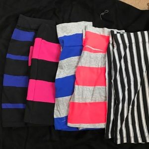 Assorted striped mini skirts