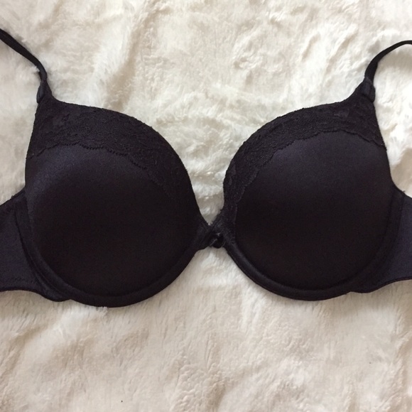 Black lace push up bra