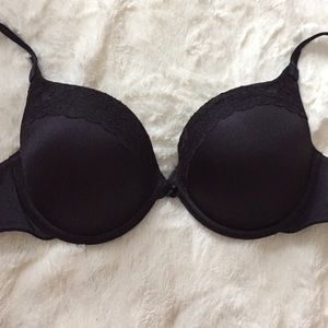 Black lace push up bra