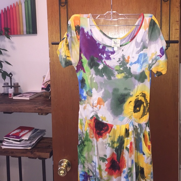 Floral print Anthropologie dress.