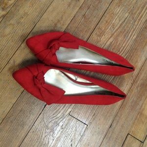 Red Express Flats with Bow Detail