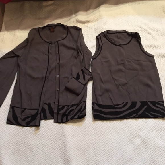 A set long sleeve button down with sleeveless top