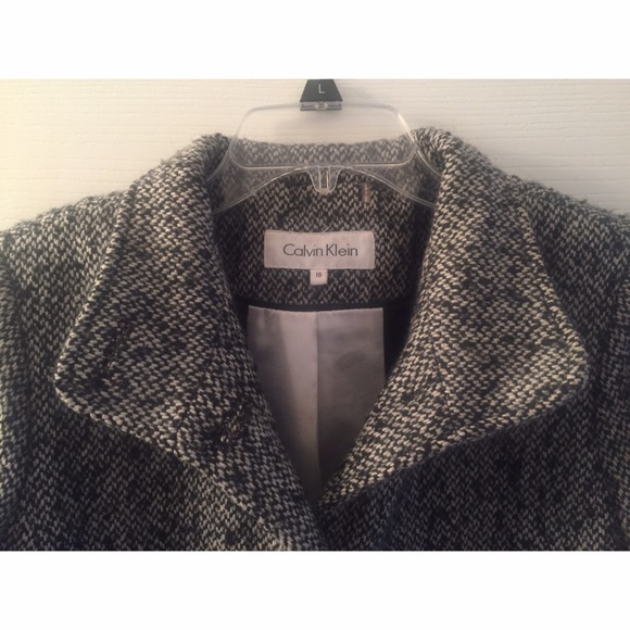 Women's Calvin Klein Coat, Grey, Size 10 - Picture 3 of 4