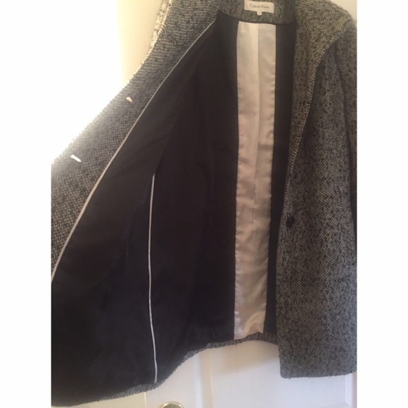 Women's Calvin Klein Coat, Grey, Size 10 - Picture 4 of 4